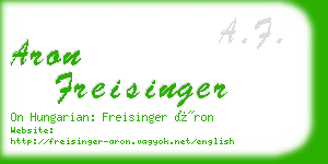 aron freisinger business card